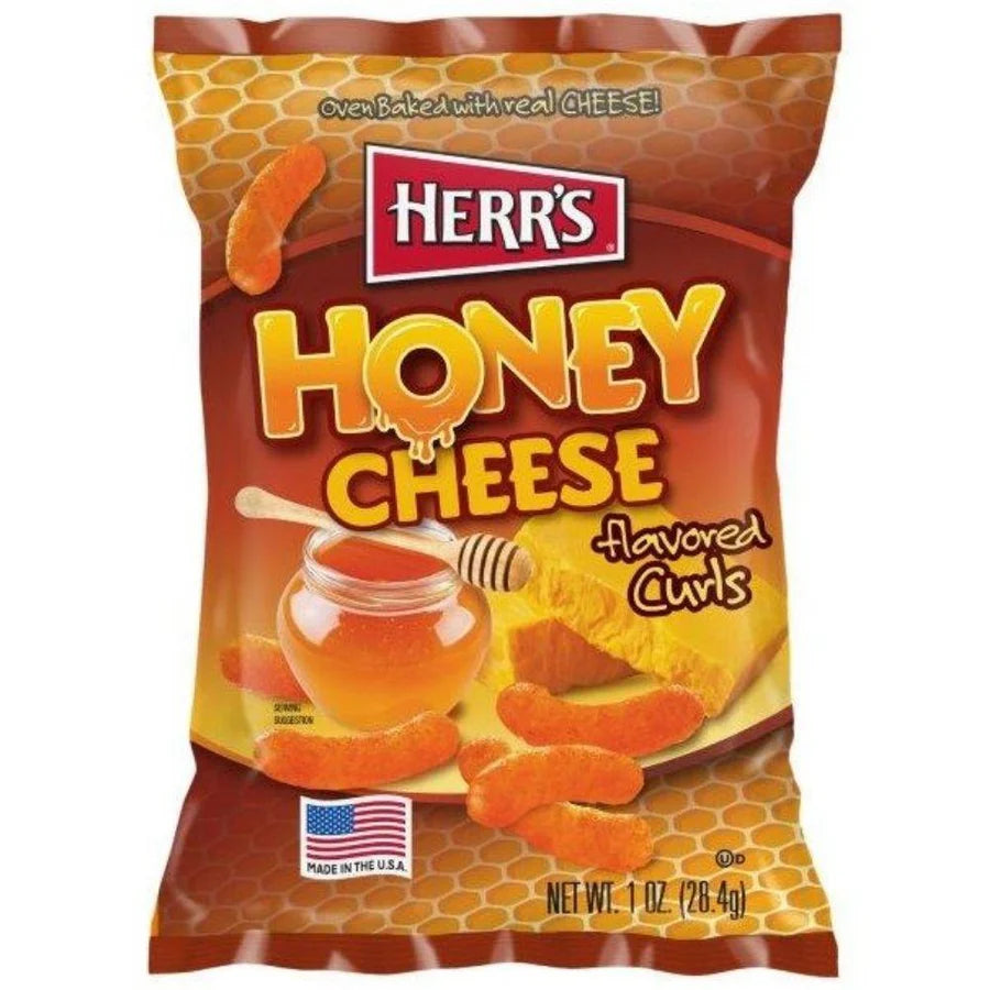 Herr's Honey Cheese Curls, Käse- und Honig-Chips 28g