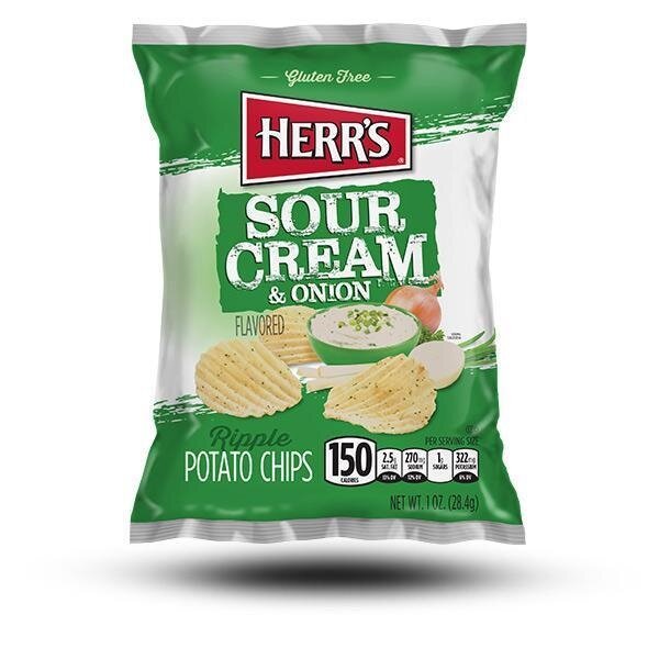 Herr's Sour Cream & Onion Potato Chips 28g
